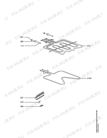 Взрыв-схема плиты (духовки) Aeg 61016VI-W - Схема узла Electrical equipment 268